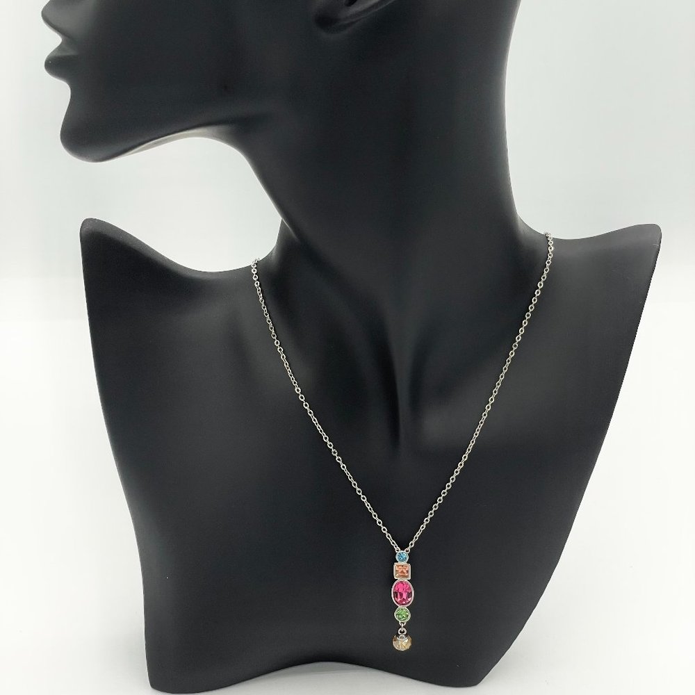 Gundrop Rainbow Blue Orange Pink Green Dangle Drop made with Swarovski Crystal